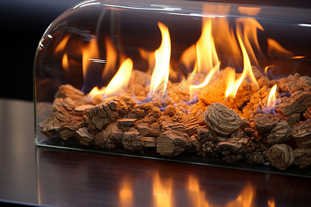 燃烧中的壁炉背景图片