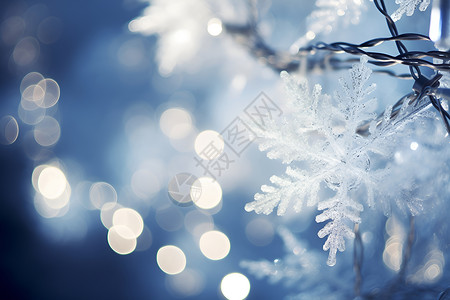 银白雪花装饰背景图片