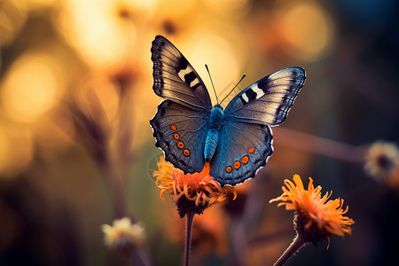 美丽的花间蝴蝶背景图片
