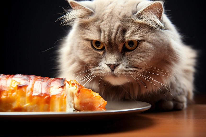 美食与猫咪图片