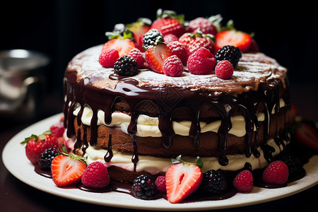 巧克力蛋糕背景图片