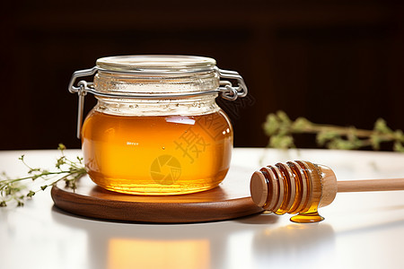 天然蜂蜜画册甜蜜蜜的一罐蜂蜜背景