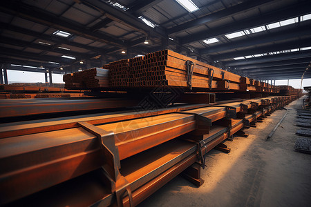 工业金属钢材生产制造工厂背景图片