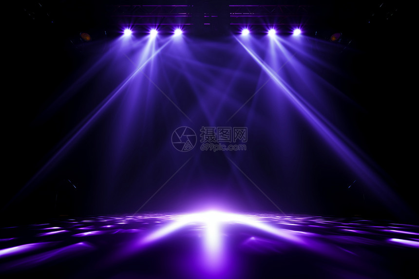 紫光闪耀的舞台图片