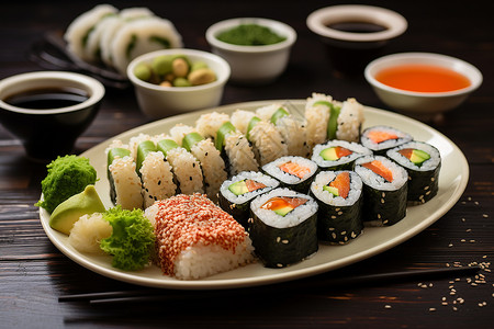 美味日式寿司背景图片
