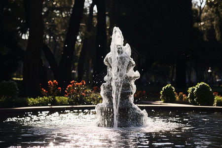 城市中喷泉背景图片