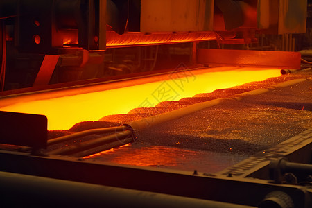 高温背景正在炼钢熔铁的机器背景