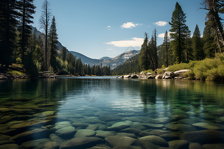 山青水绿的美丽景观背景