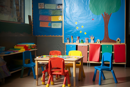 幼儿园内的创意教室背景图片