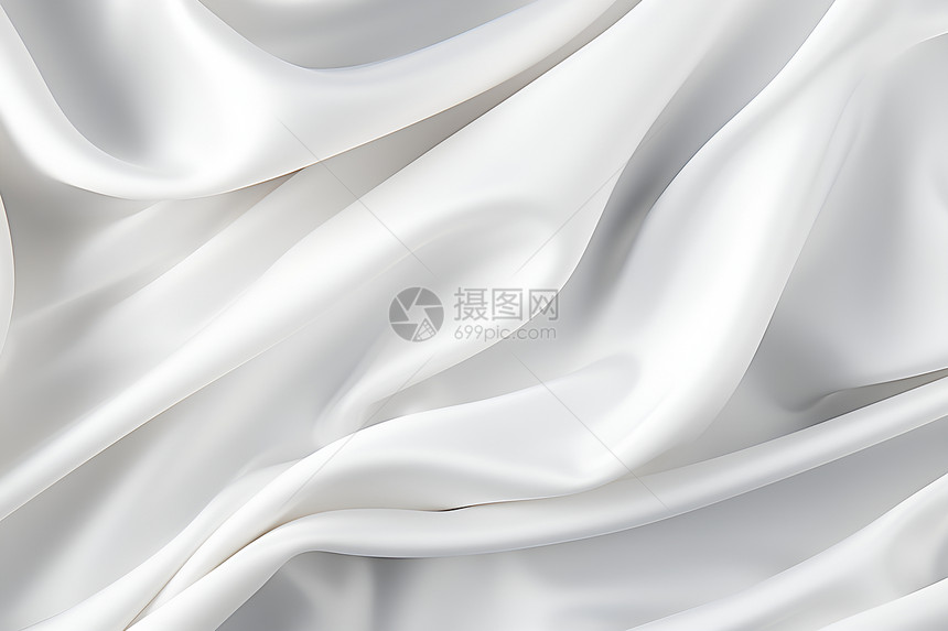 柔软丝滑的白色丝绸面料图片