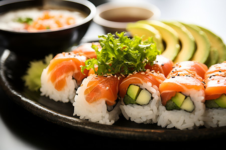传统日式美食的日式寿司背景图片