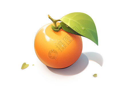 橙色的小橘子插画背景图片