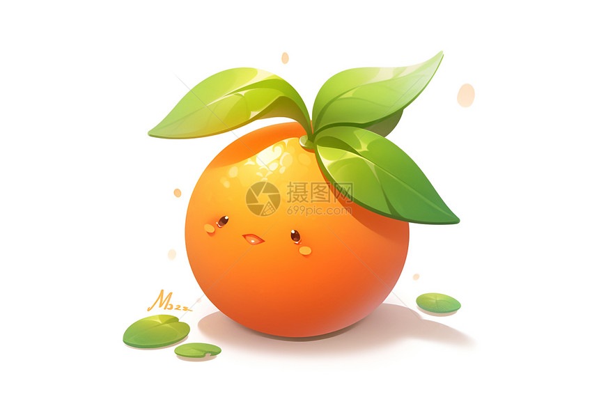 可爱的小橘子插画图片