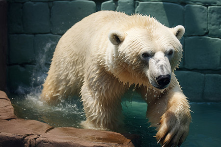 白熊野生的动物北极熊背景