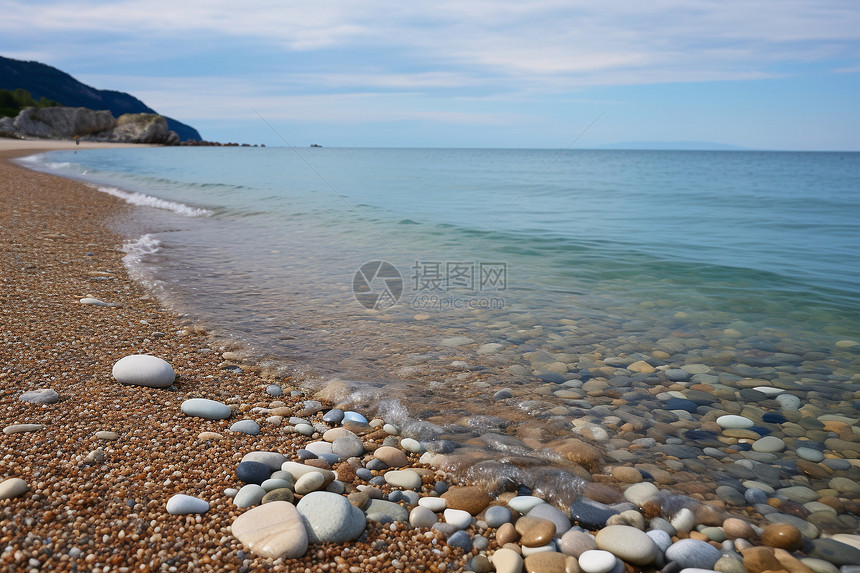 海边的岩石和沙子图片