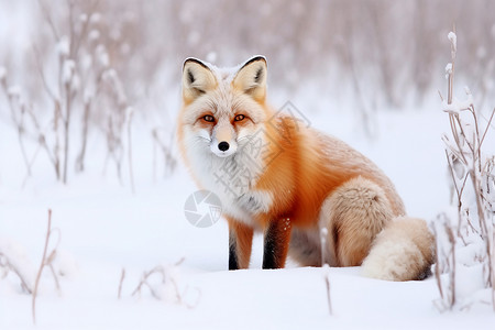可爱的野生狐狸背景图片