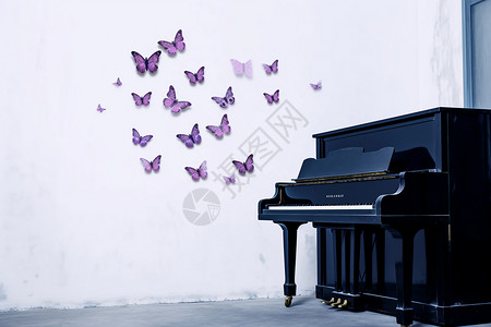 室内古典的钢琴背景图片