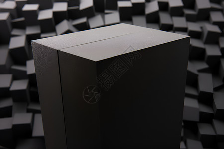 方块中心的黑盒子背景图片