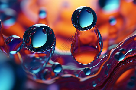 玻璃水网球水面上的透明水滴设计图片