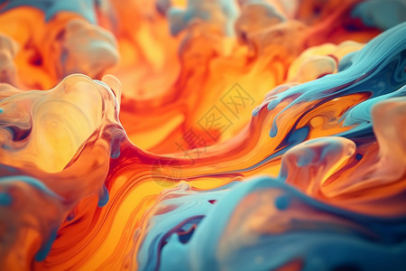 颜色飞溅抽象的流动液体插画