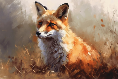 荒野中的狐狸背景图片