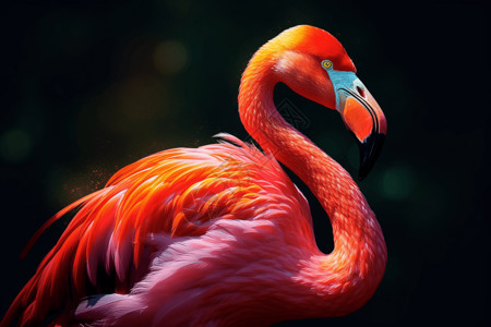 野生的红色火烈鸟背景图片