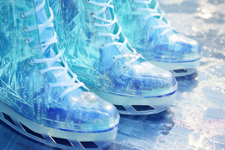 冻结的溜冰鞋背景图片