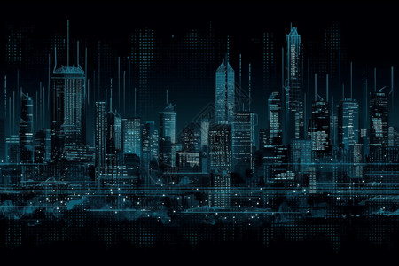 科技的虚幻城市背景图片