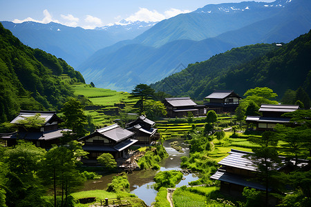 山村风光背景图片