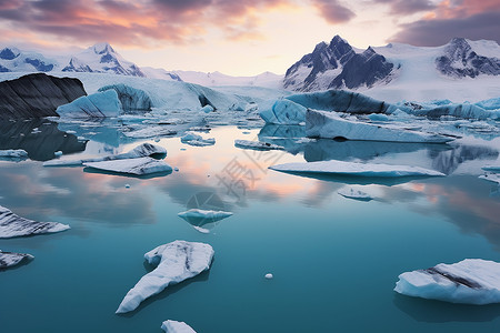 冰山景观背景图片