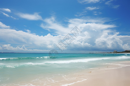 夏日浪漫海滩背景图片