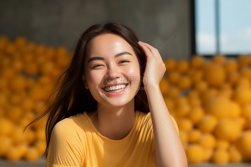 欢笑中的女子图片