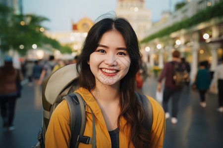 背包女人背着背包的女子背景