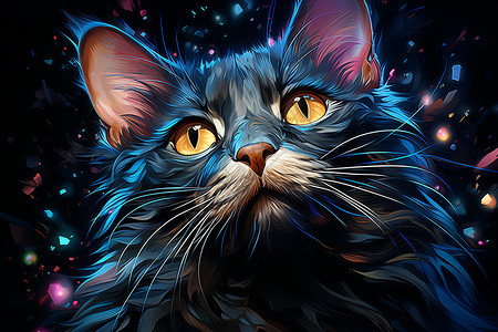 梦幻迷人的猫咪背景图片