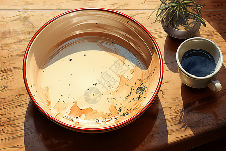 枫叶陶瓷碗素材陶瓷器皿插画