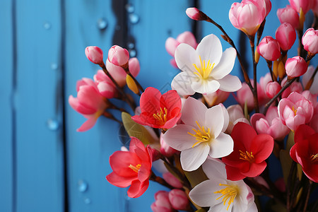 五彩斑斓的新鲜花束背景图片