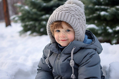 冬日乐趣的小男孩背景图片