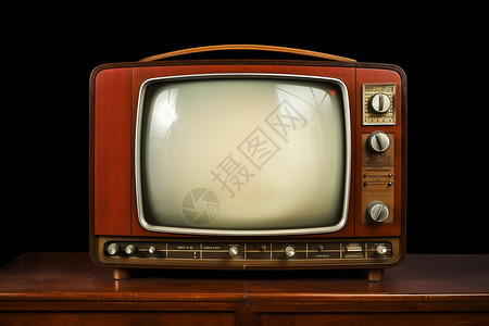 复古古董的老式电视机背景图片