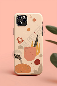 简约花卉艺术的手机壳背景图片