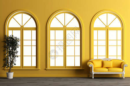 黄色室内背景黄色的室内家居设计图片