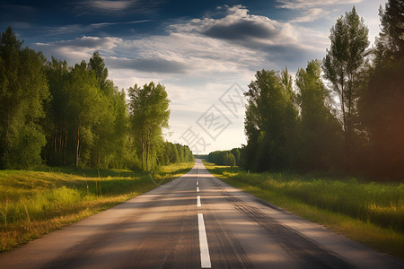 平坦的乡村道路背景图片
