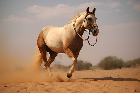 马场中奔跑的马匹背景图片