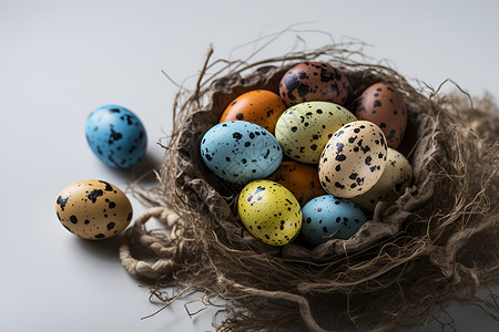 手工制作的复活节彩蛋背景图片