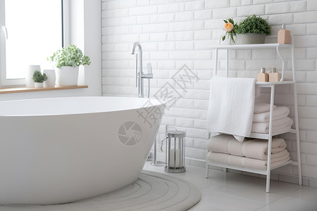 毛巾浴缸现代简约浴室背景