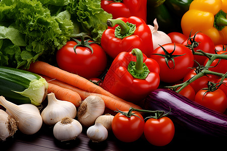 色彩斑斓的蔬果背景图片