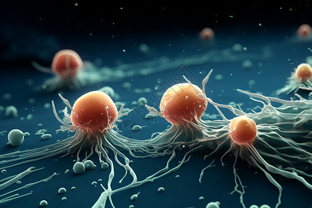 股骨肉瘤显微镜喜爱的病毒细胞概念图设计图片