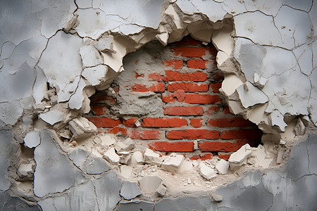 残破的砖墙废墟背景图片