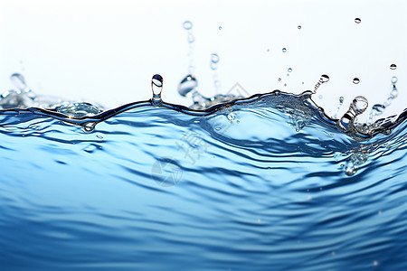 波光粼粼的蓝色水波背景图片