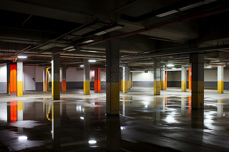 空旷的地下停车场背景图片