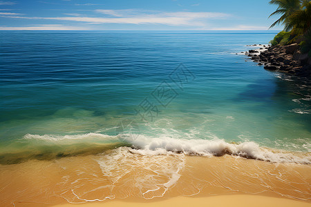 碧海蓝天的海洋景观背景图片